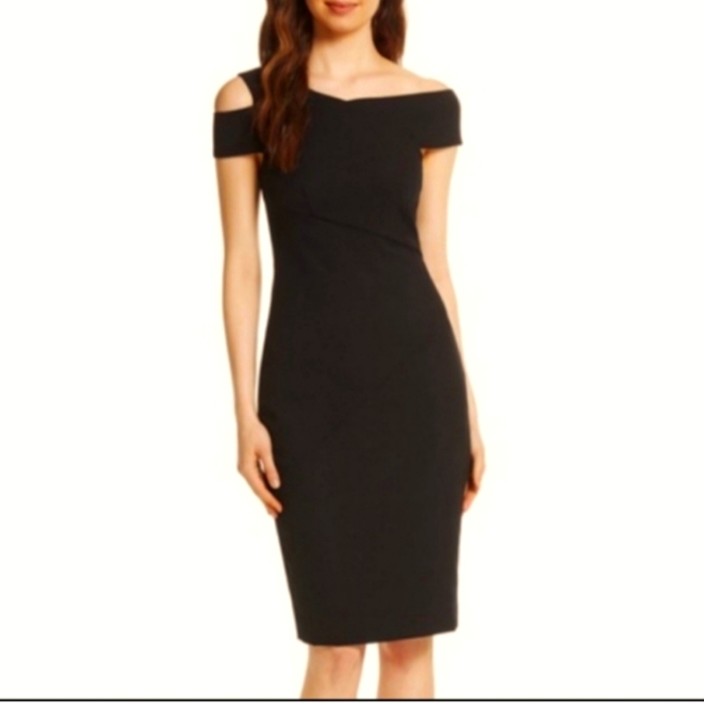 Ted Baker Little Black dress with cutout neckline detail and asymmetric shoulder
